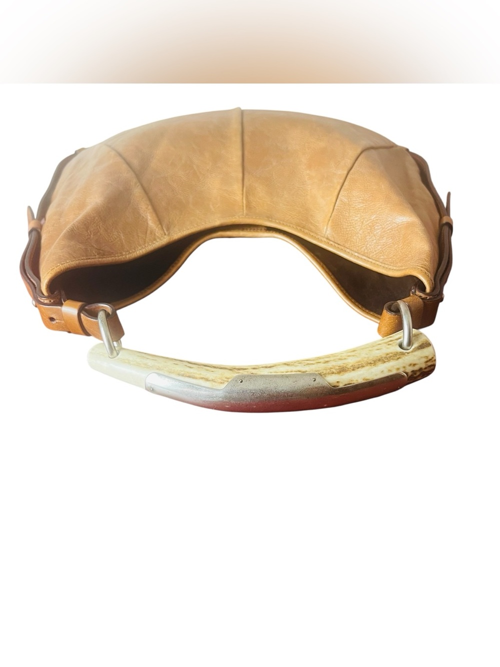Yves Saint Laurent Tan Leather Hobo with Antler Handle - Picture 5 of 11
